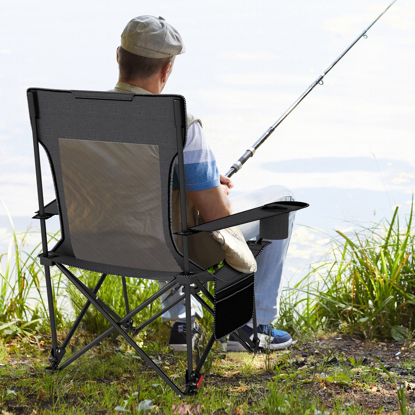 Reclining Camping Chair with Removable Footrest