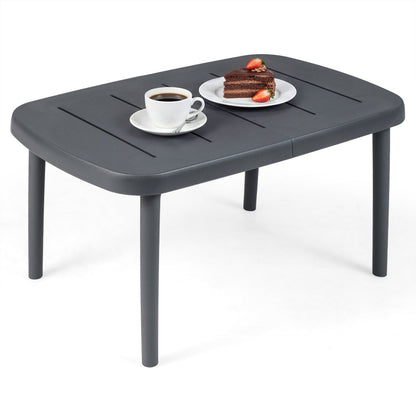 Rectangular Patio Storage Side Table with Aluminum Alloy Rods for Poolside