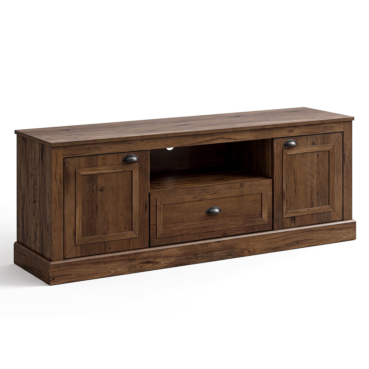 Farmhouse TV Stand for 70" TVs with Storage Cabinets