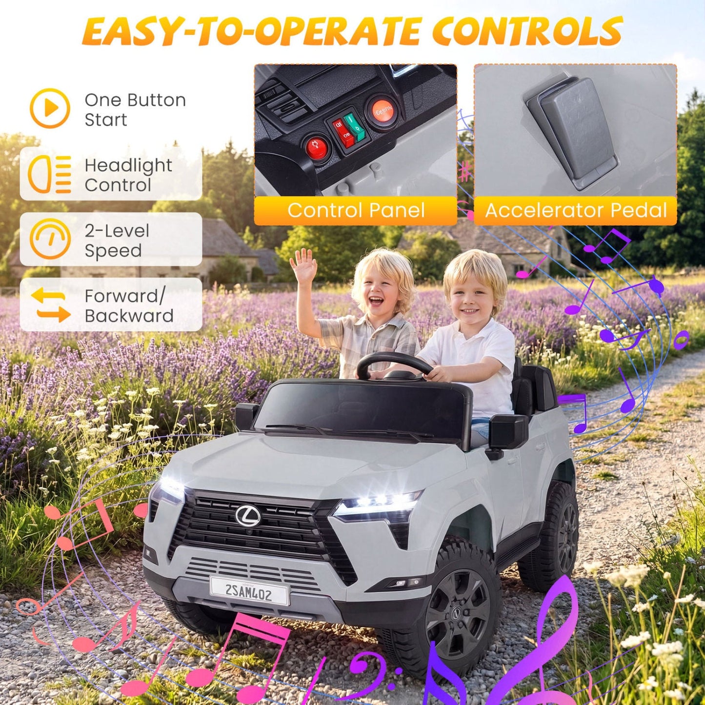 Ride on Car 24V 4WD Licensed LEXUS GX550 Electric Vehicle with Remote for Boys Girls Aged 3+