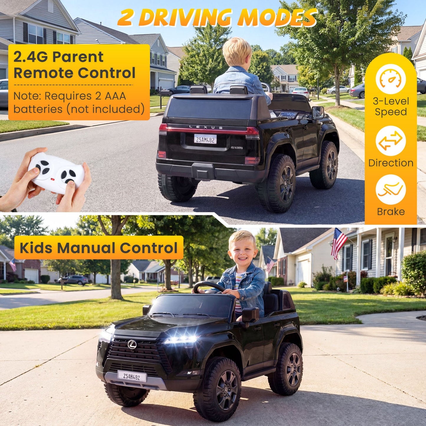 Ride on Car 24V 4WD Licensed LEXUS GX550 Electric Vehicle with Remote for Boys Girls Aged 3+
