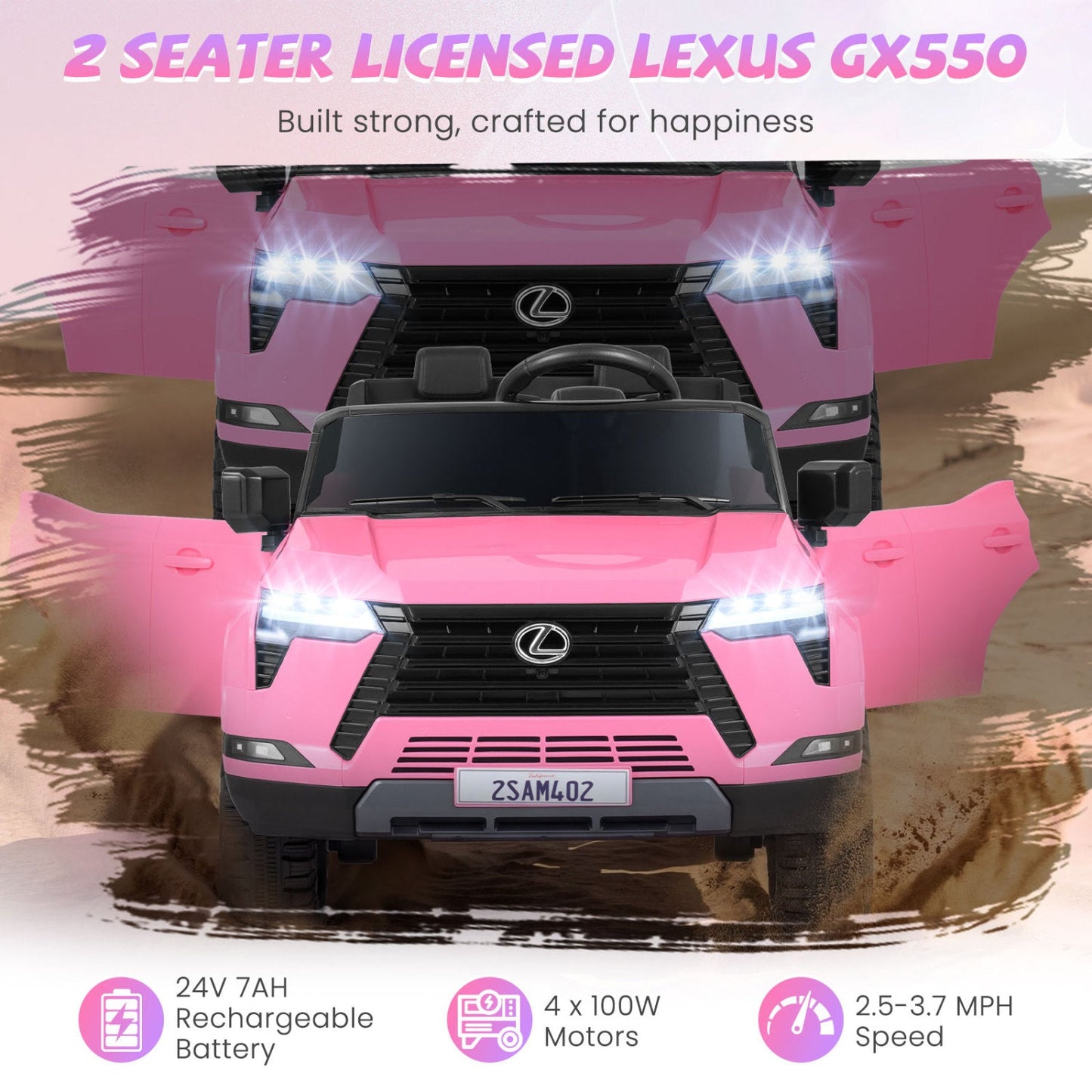 Ride on Car 24V 4WD Licensed LEXUS GX550 Electric Vehicle with Remote for Boys Girls Aged 3+