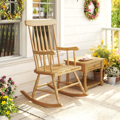 Solid Wood Rocking Chair for Patio and Garden