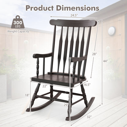 Solid Wood Rocking Chair for Patio and Garden