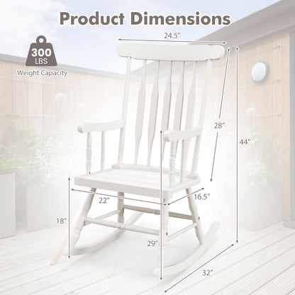 Solid Wood Rocking Chair for Patio and Garden