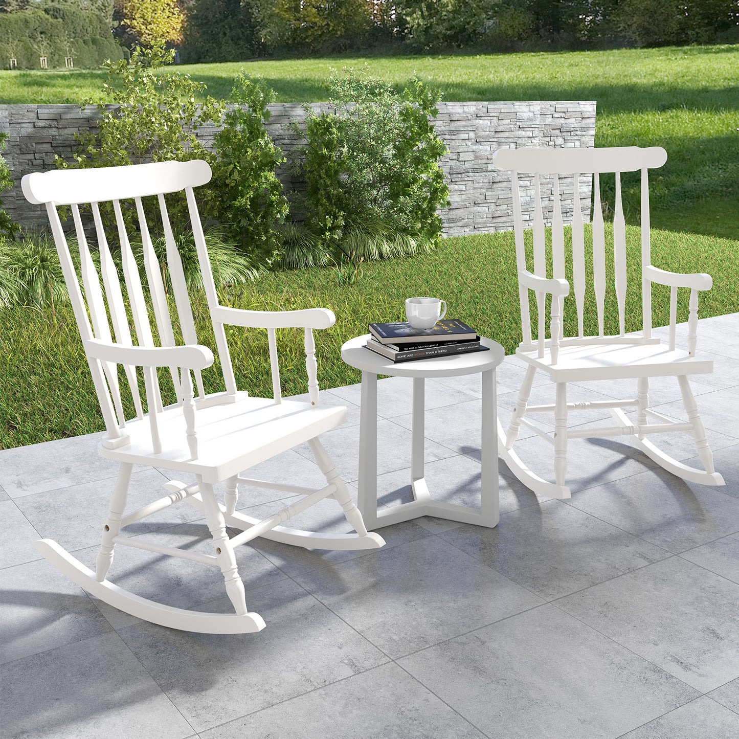Solid Wood Rocking Chair for Patio and Garden