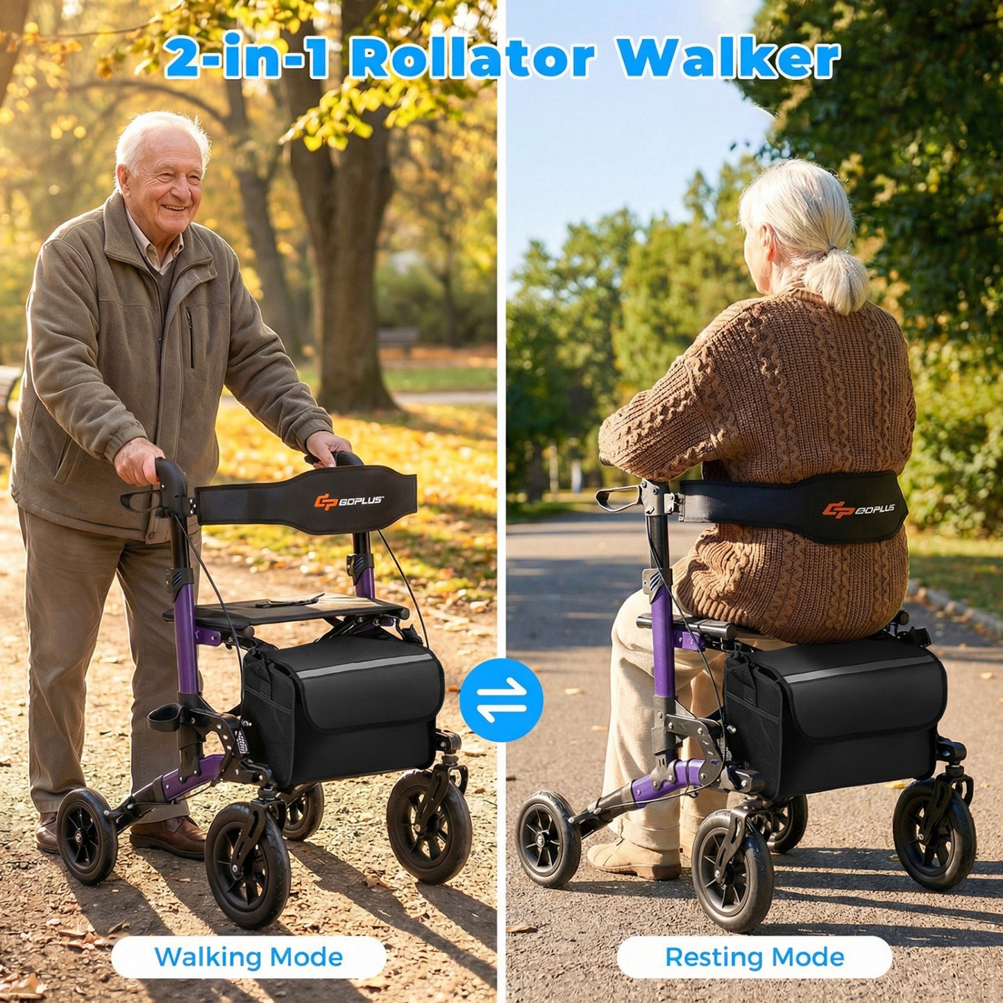 Rollator Walker with Padded Seat for Seniors