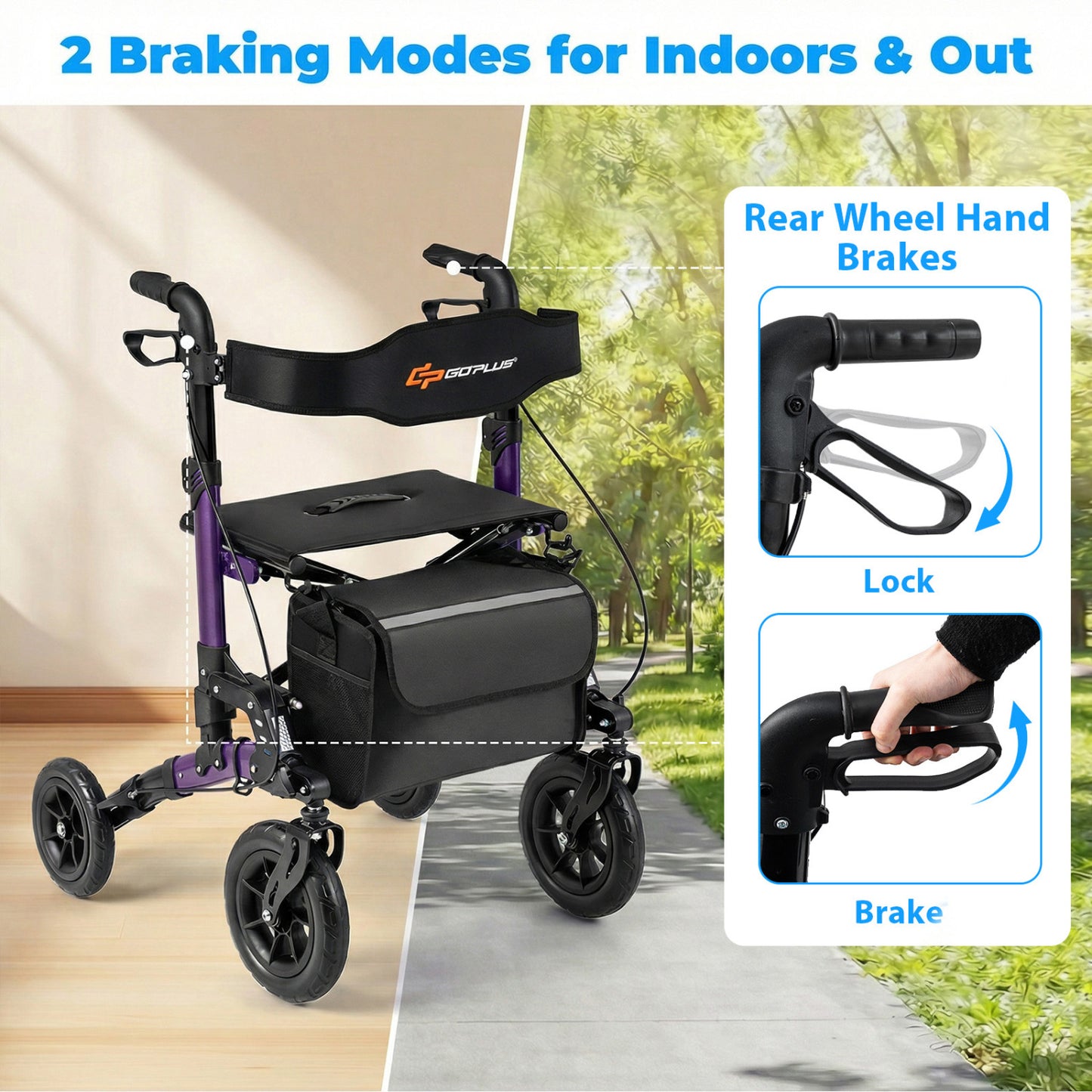Rollator Walker with Padded Seat for Seniors