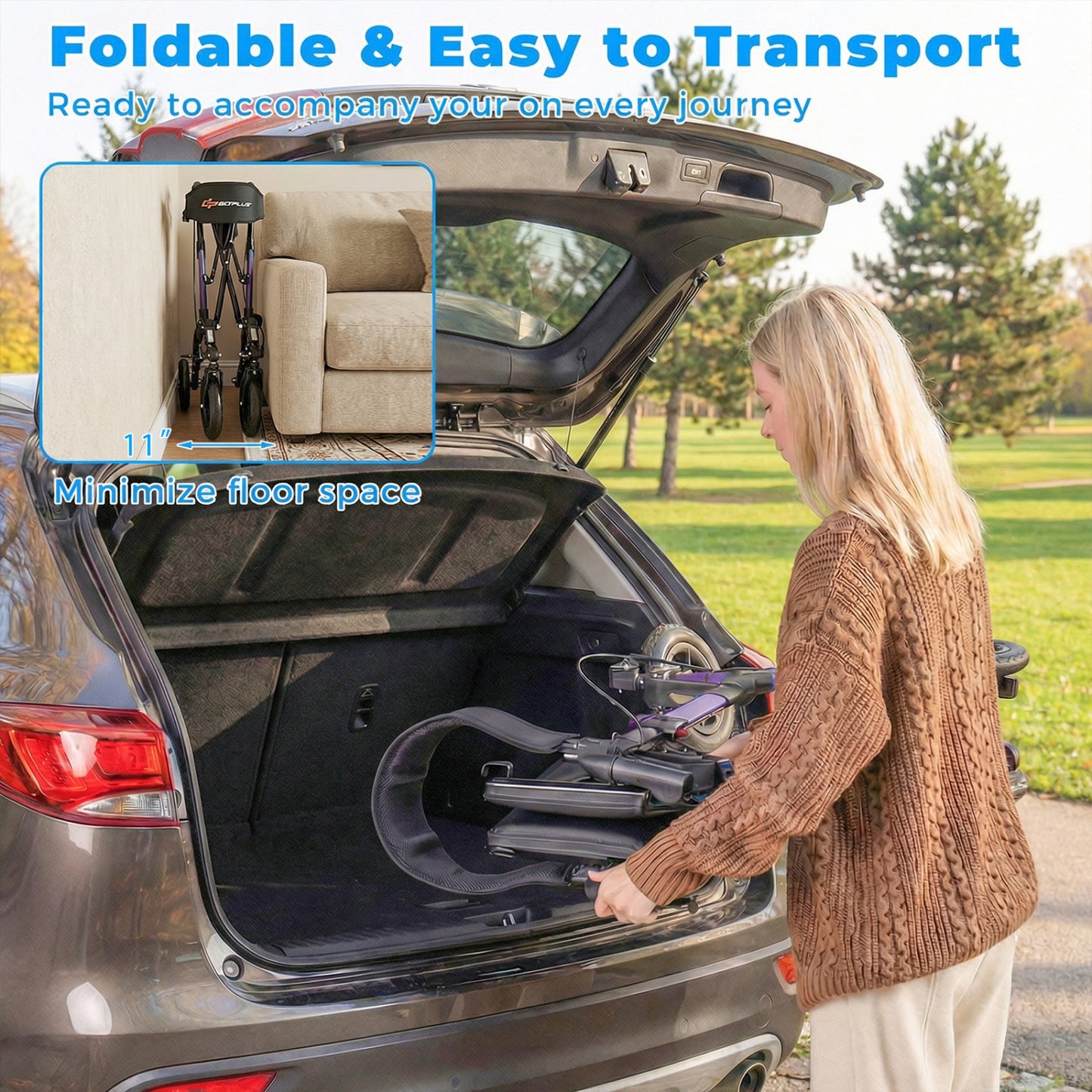 Rollator Walker with Padded Seat for Seniors