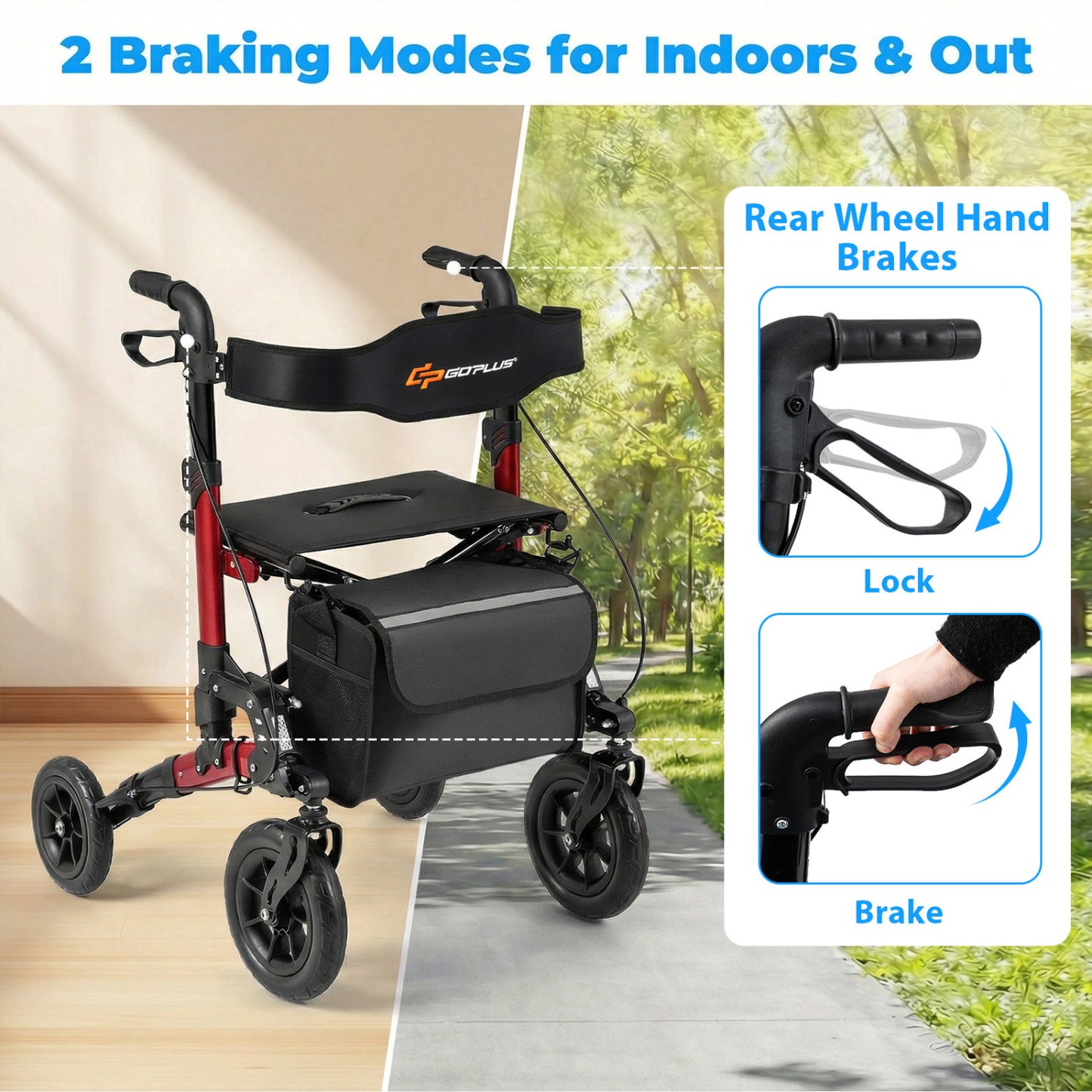 Rollator Walker with Padded Seat for Seniors