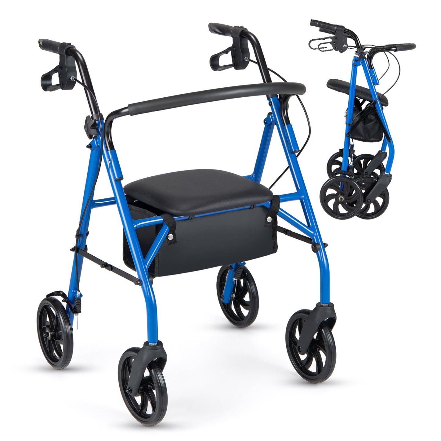 Rollator Walker with Padded Seat and Adjustable Handles