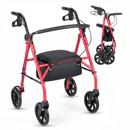 Rollator Walker with Padded Seat and Adjustable Handles