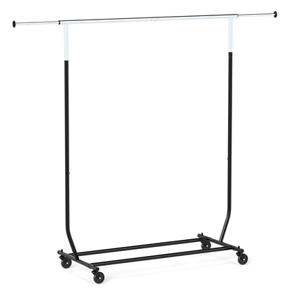 Rolling Clothes Rack Extendable Garment Stand for Hanging Clothes