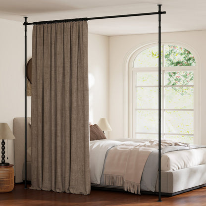 Room Divider Curtain Rod with Adjustable Floor to Ceiling Tension Rod No Drilling Required