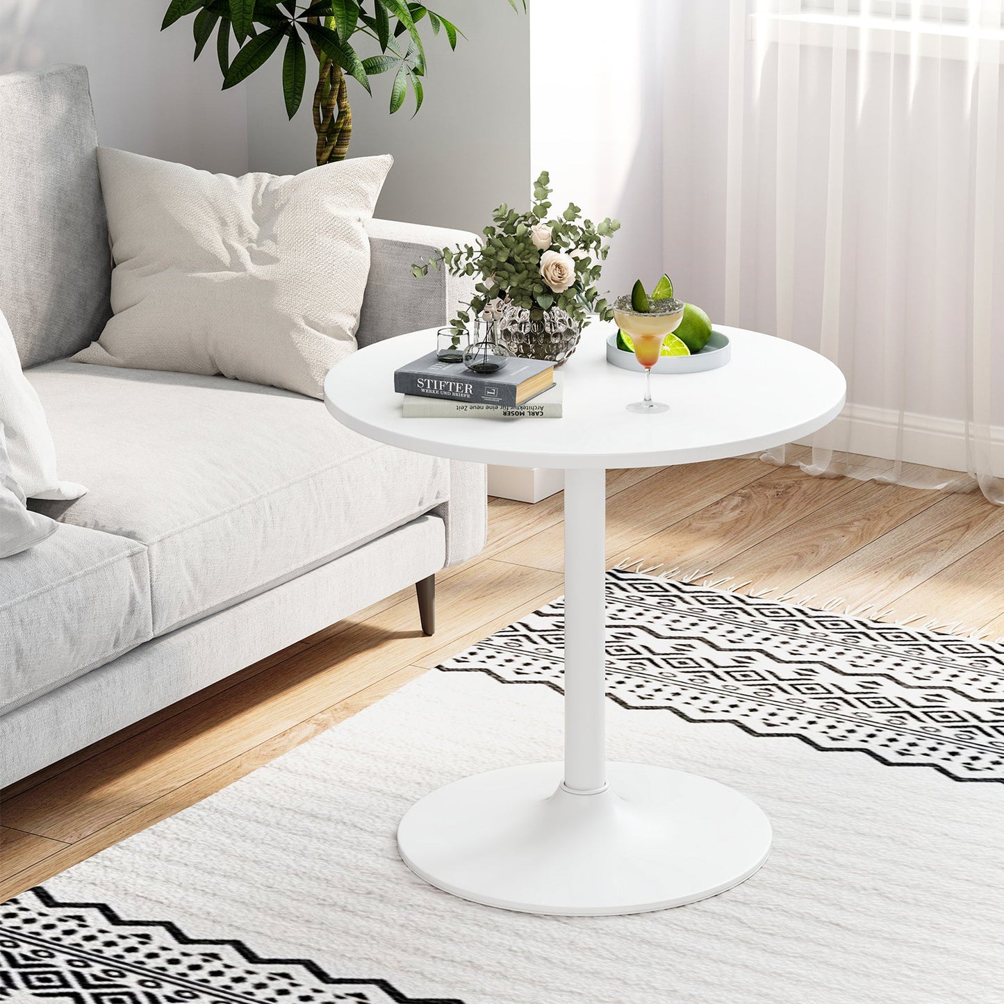 Round Bistro Table 40 Inch Bar Height Tall Coffee Cocktail Table