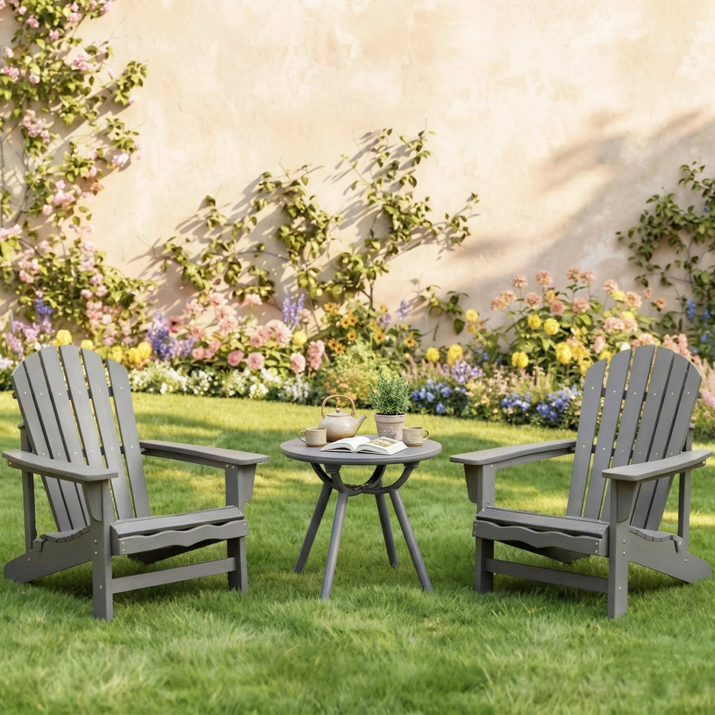 Round Patio Storage Side Table for Poolside and Balcony