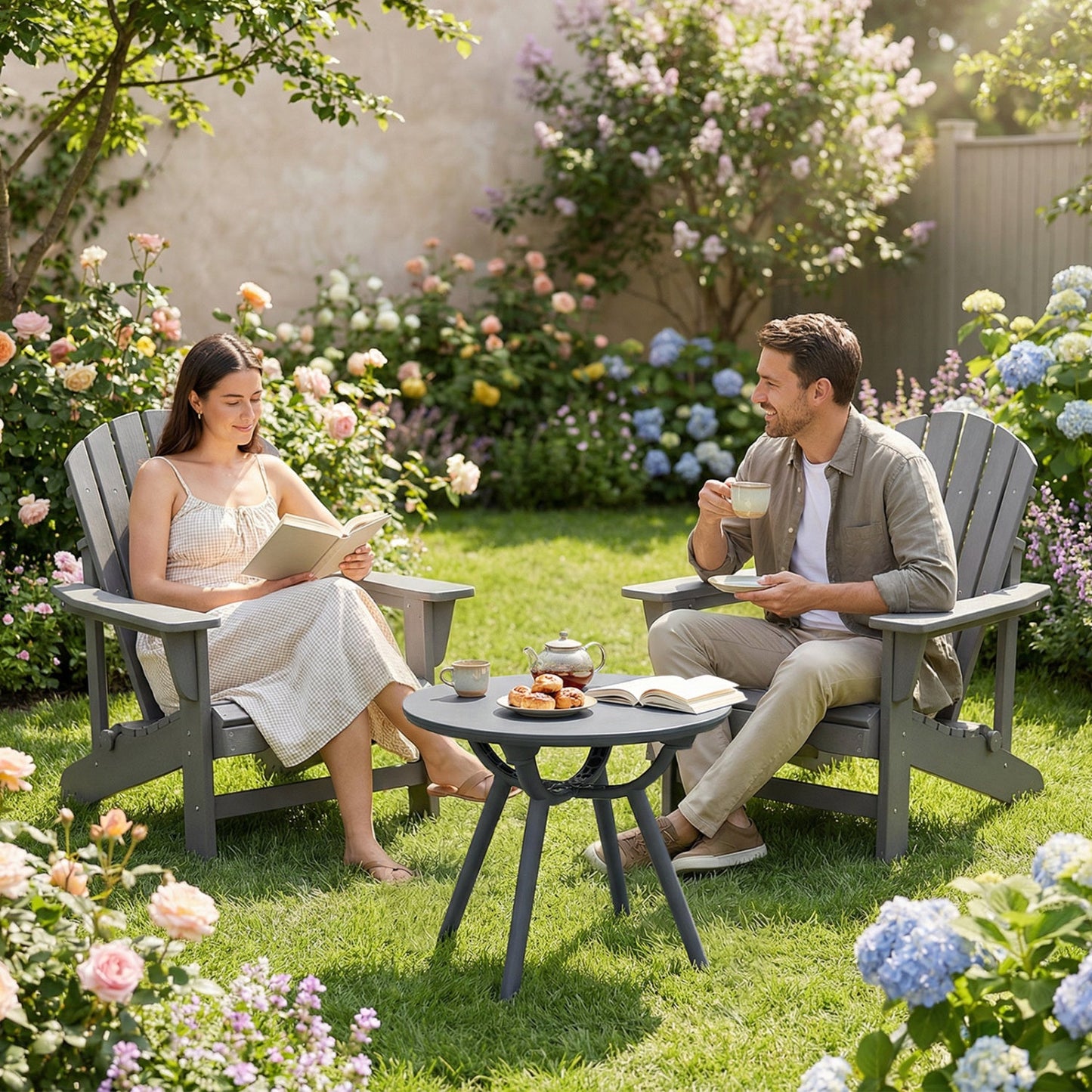 Round Patio Storage Side Table for Poolside and Balcony