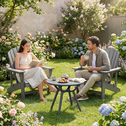 Round Patio Storage Side Table for Poolside and Balcony