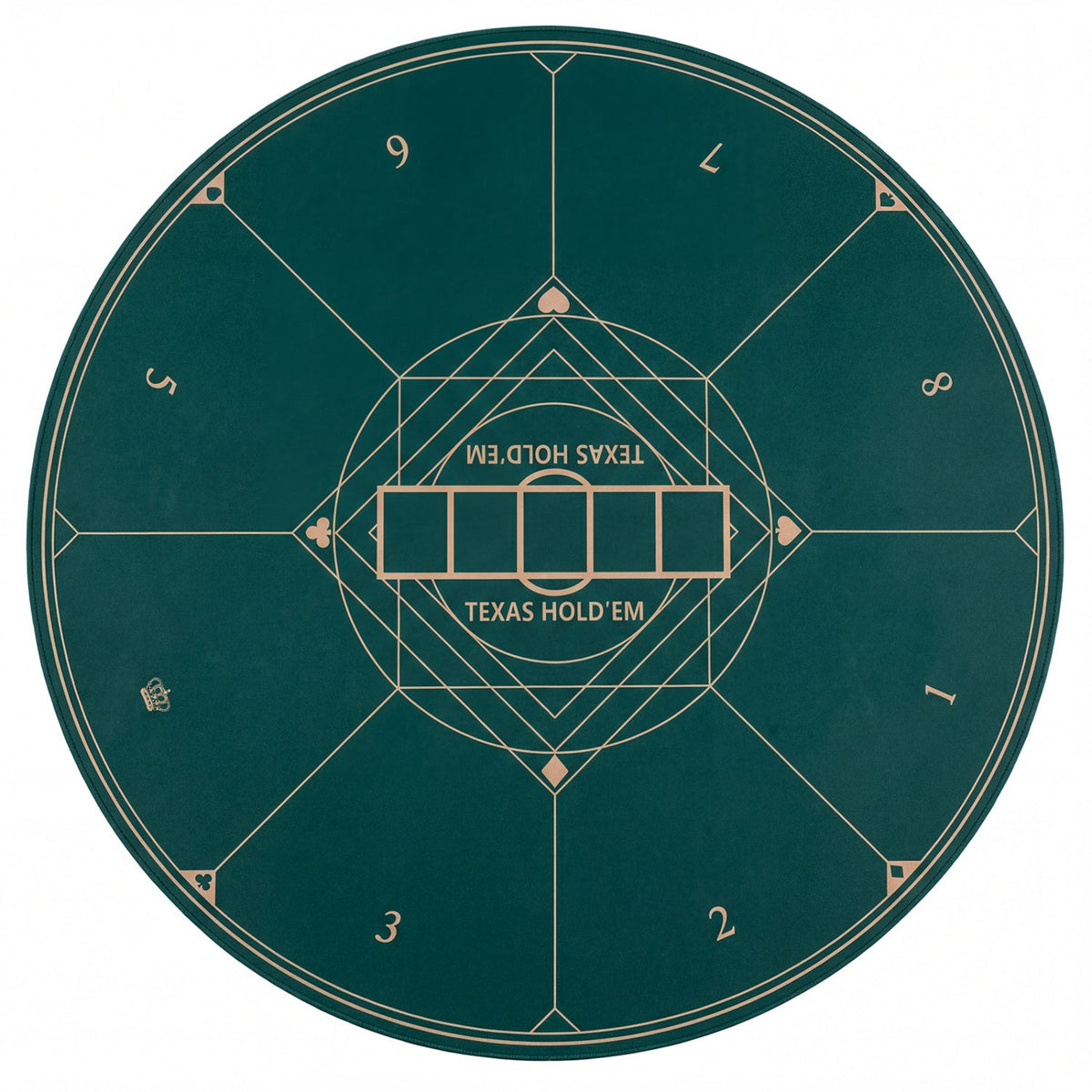 Round Poker Mat for Texas Hold'em 55 inch Portable Foldable Anti-Slip Rubber Base Table Layout
