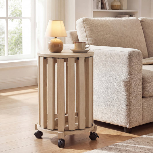 Round Nesting Stools Set with Rolling Base and Locking Casters