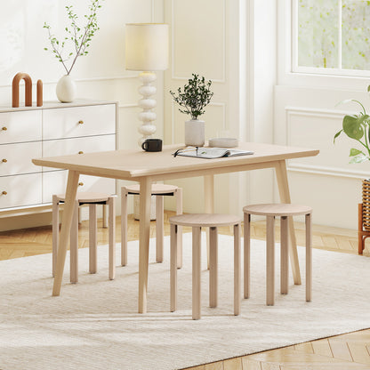 Round Nesting Stools Set with Rolling Base and Locking Casters