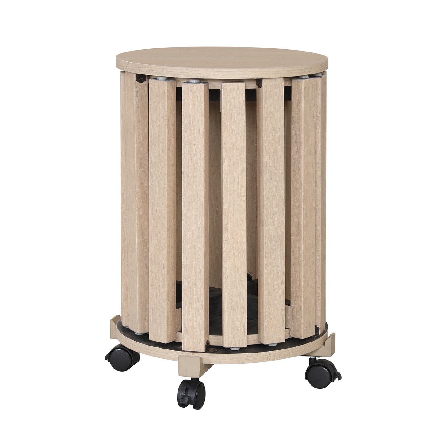 Round Nesting Stools Set with Rolling Base and Locking Casters