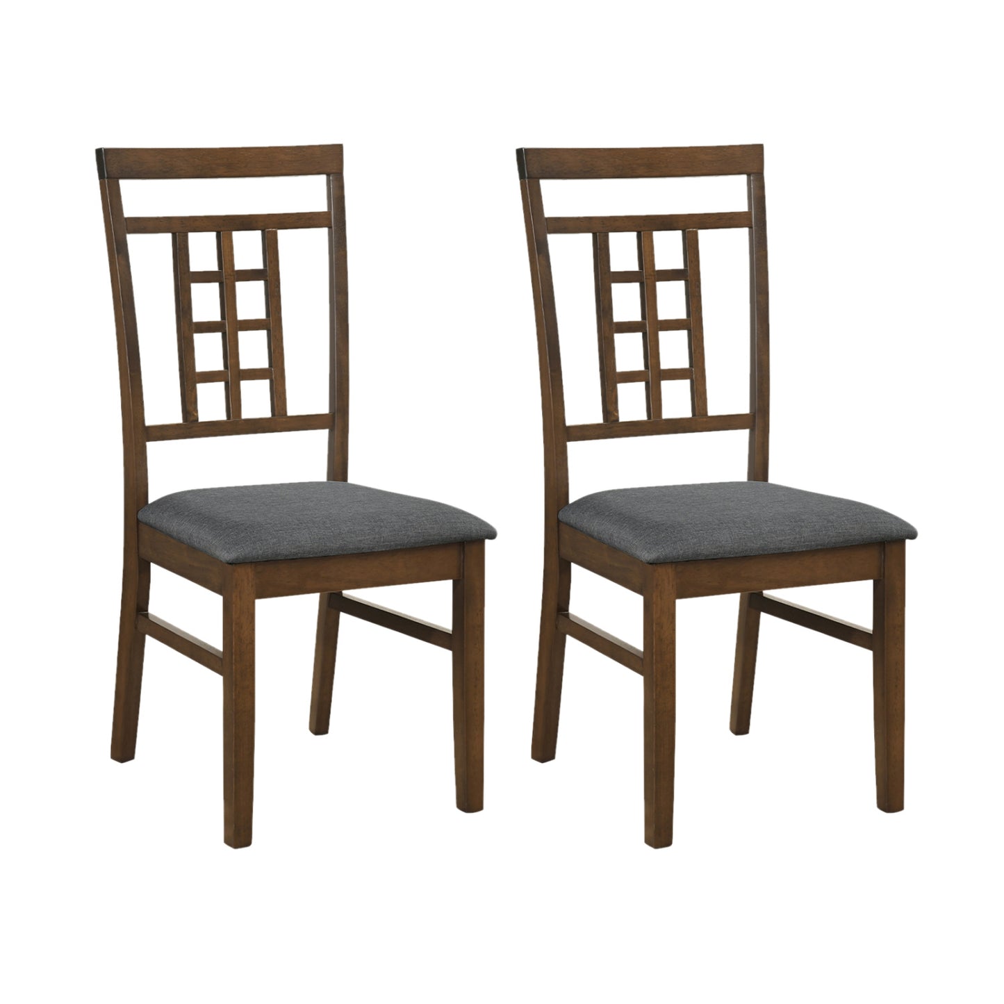 Dining Chairs Set of 2 with Lattice Back and Padded Seats
