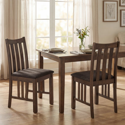 Dining Chairs Set of 2 with Slat Back and Padded Seats