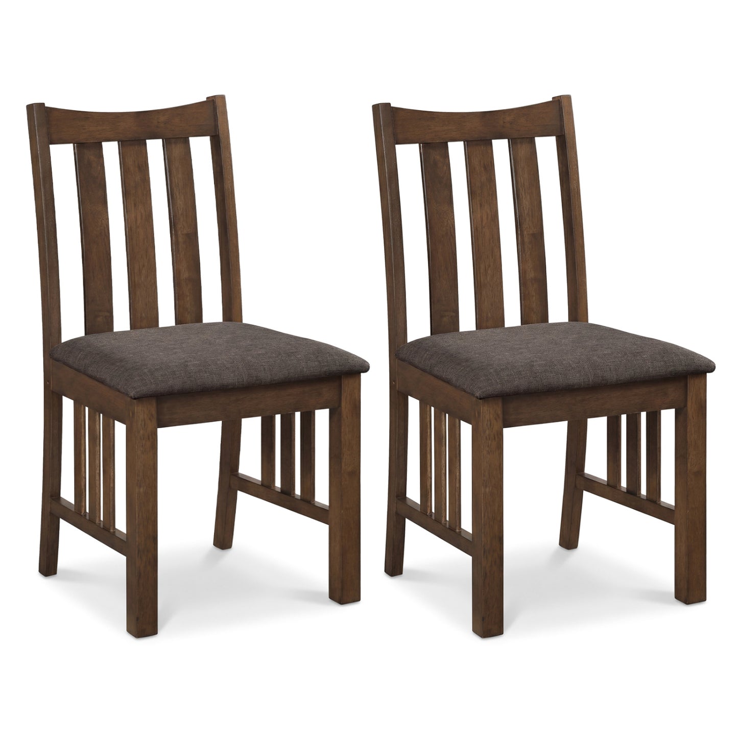 Dining Chairs Set of 2 with Slat Back and Padded Seats