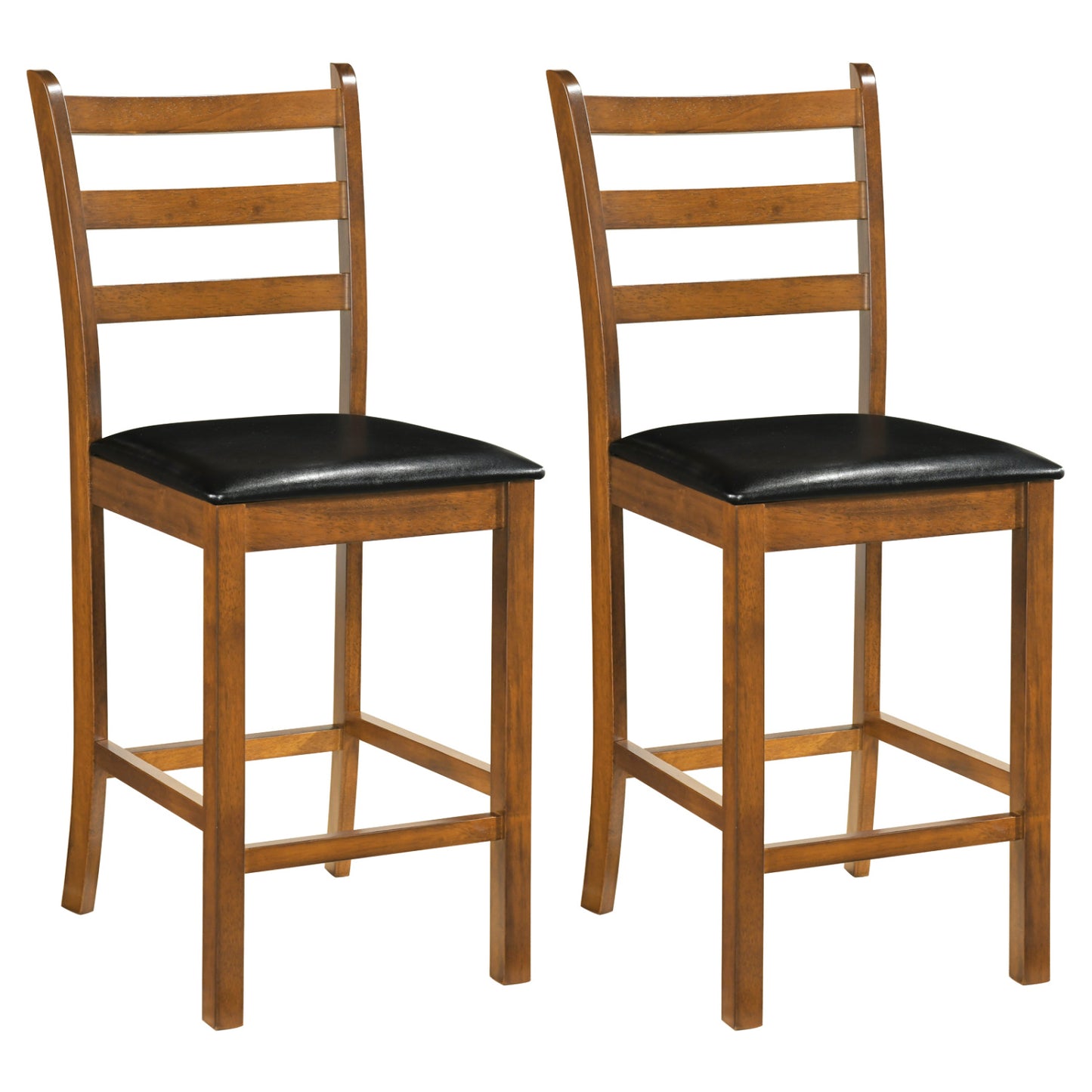 24-Inch Ladder Back Bar Stools Set of 2 - Walnut