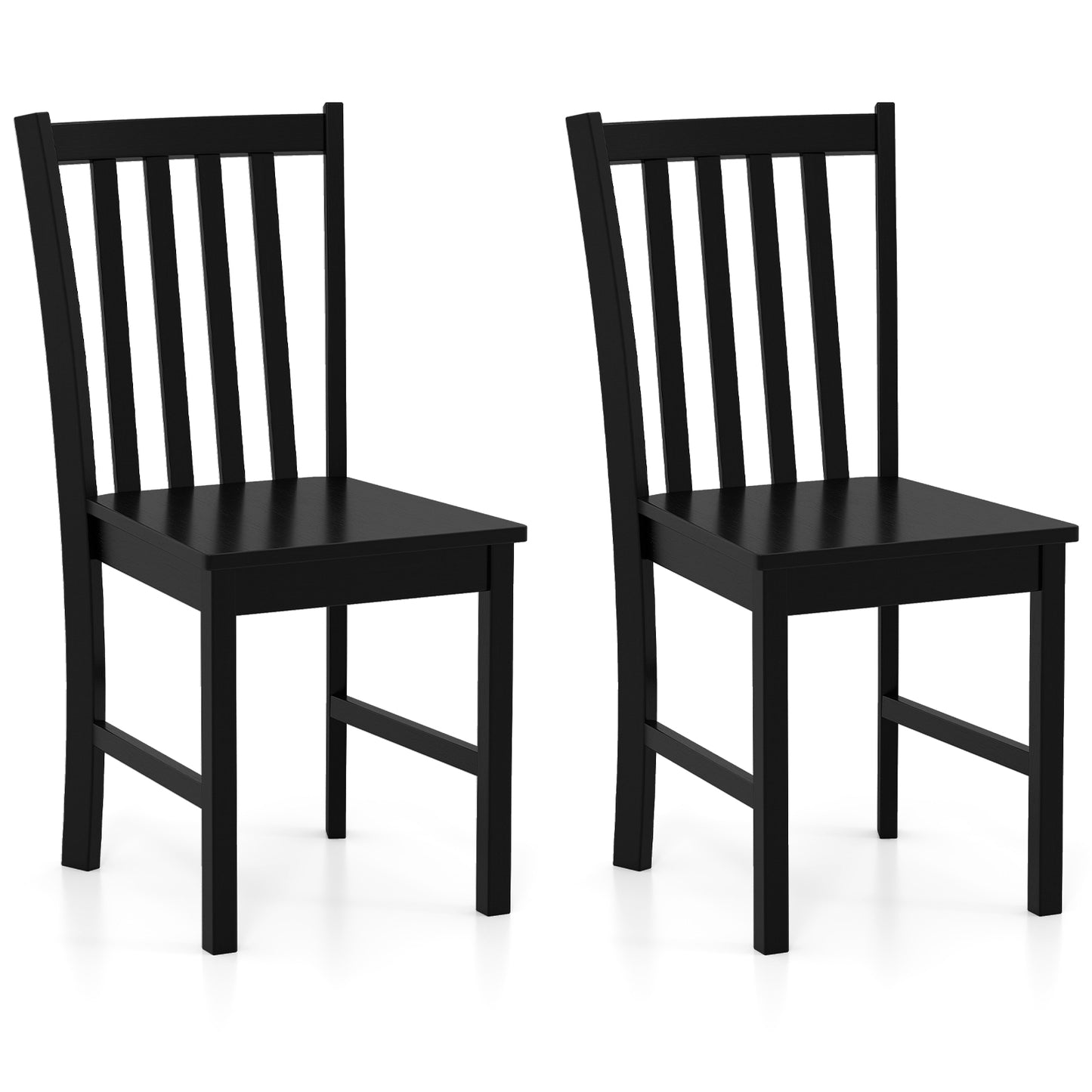 Wooden Dining Chairs Set of 2 with Slat Tilt Backrest