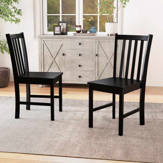 Wooden Dining Chairs Set of 2 with Slat Tilt Backrest