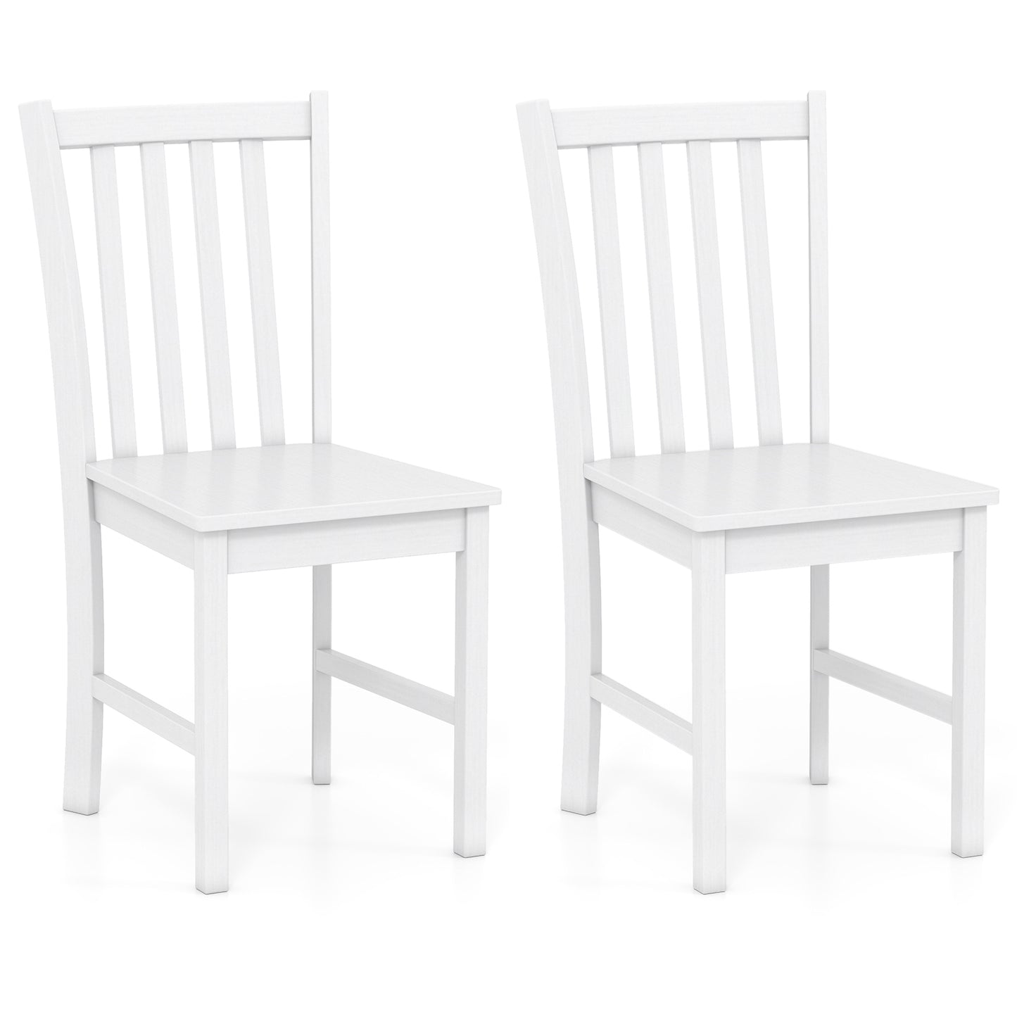 Wooden Dining Chairs Set of 2 with Slat Tilt Backrest