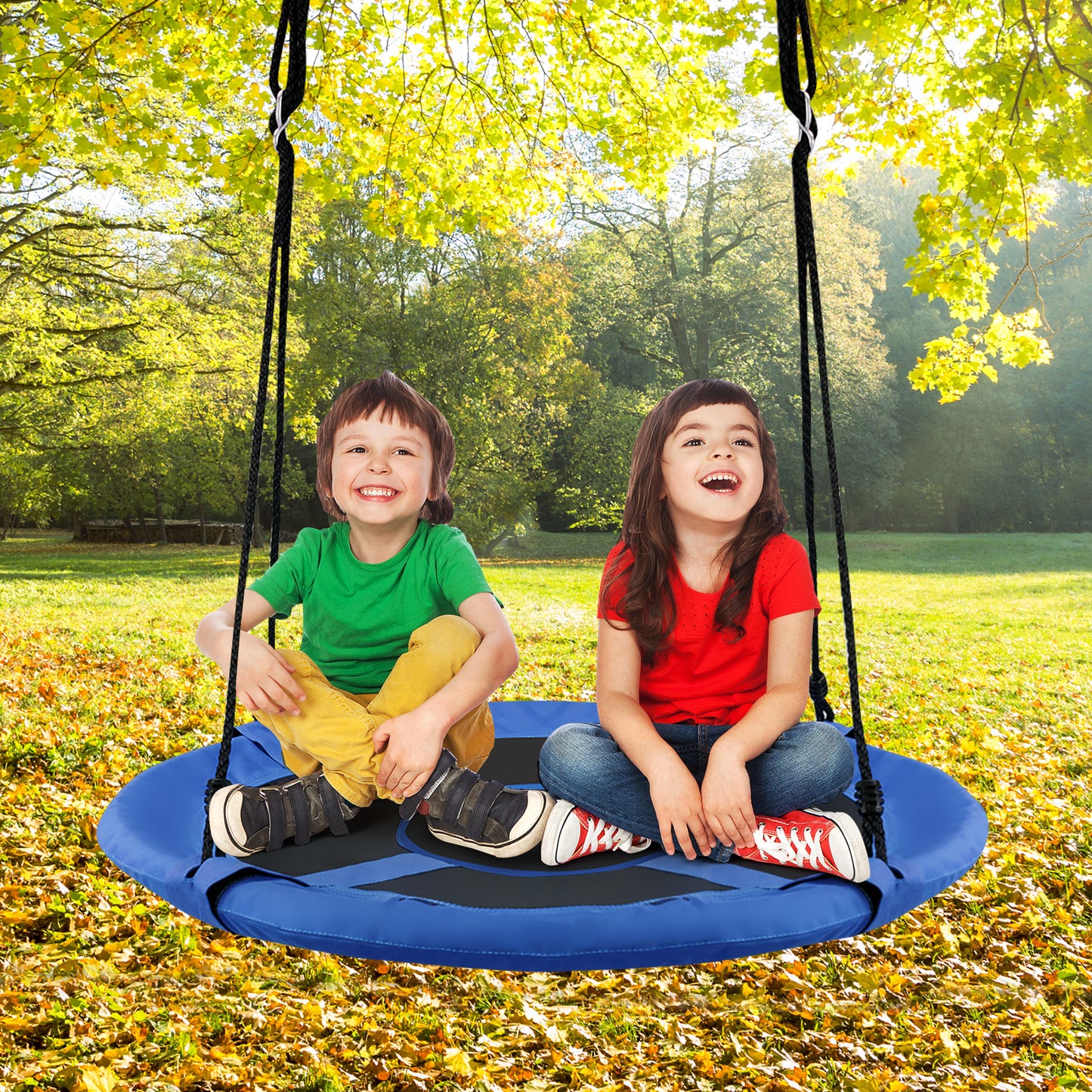 40 Inch Saucer Swing with Detachable Play Tent for Kids