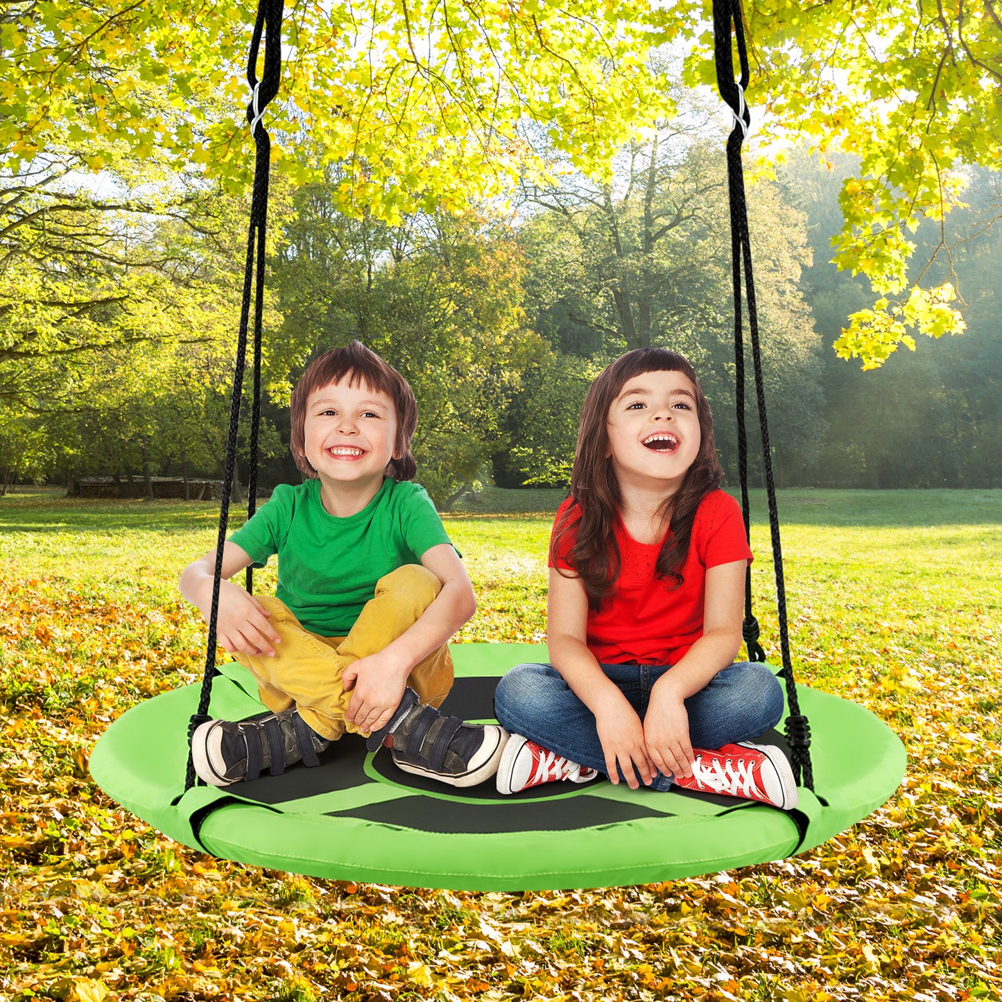 40 Inch Saucer Swing with Detachable Play Tent for Kids