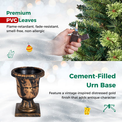 5 Ft Pre-Lit LED Christmas Tree with Urn Base (Set of 2)
