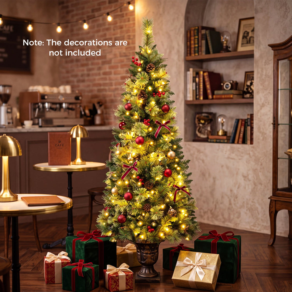 5 Ft Pre-Lit LED Christmas Tree with Urn Base (Set of 2)