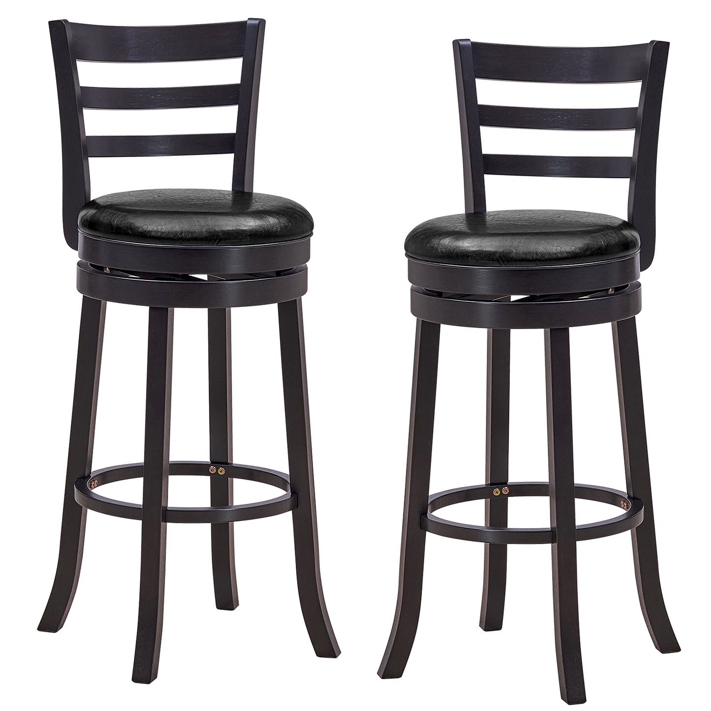Swivel Bar Stools Set of 2 with PU Upholstered Seats