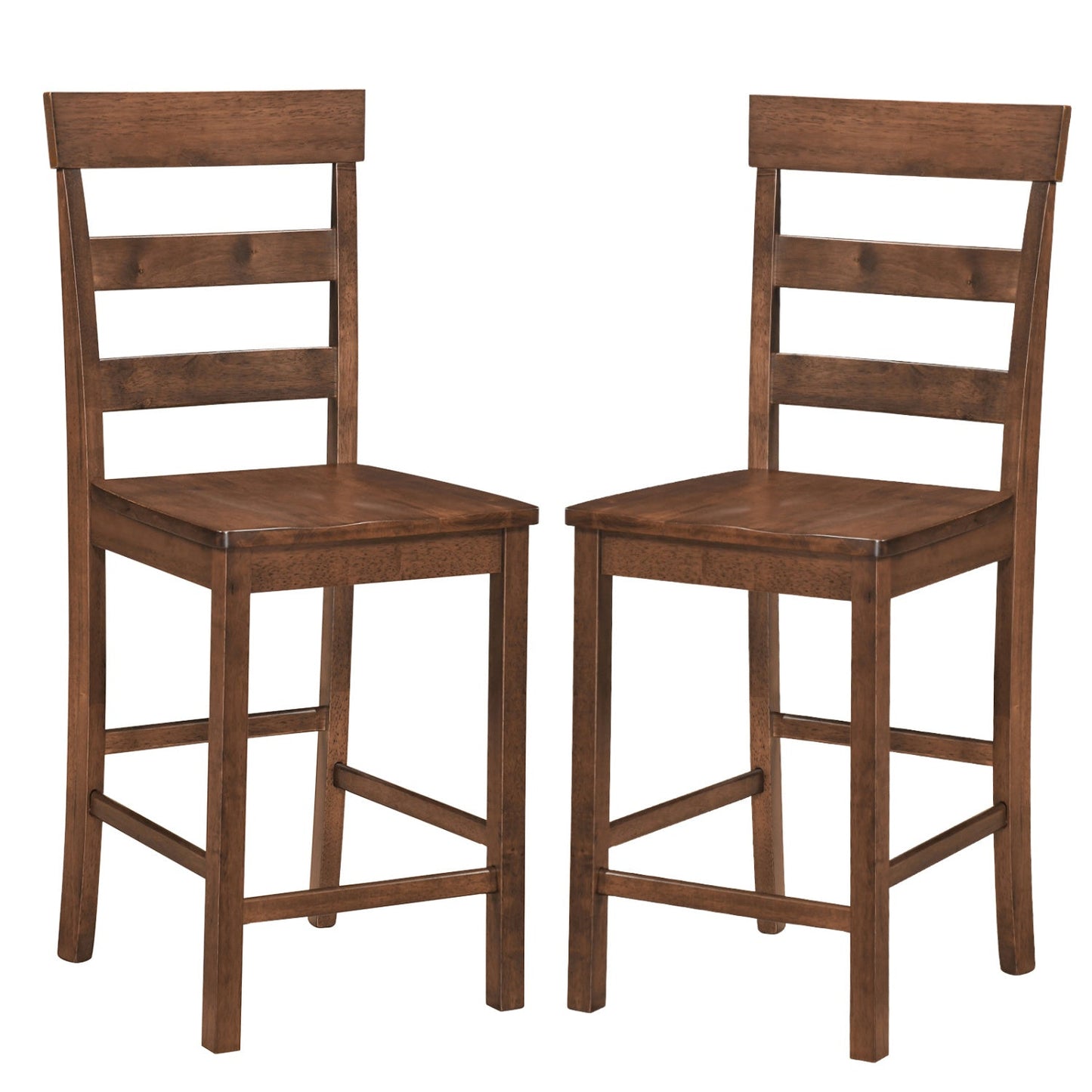 Counter Height Bar Stools Set of 2 - Rubber Wood Frame