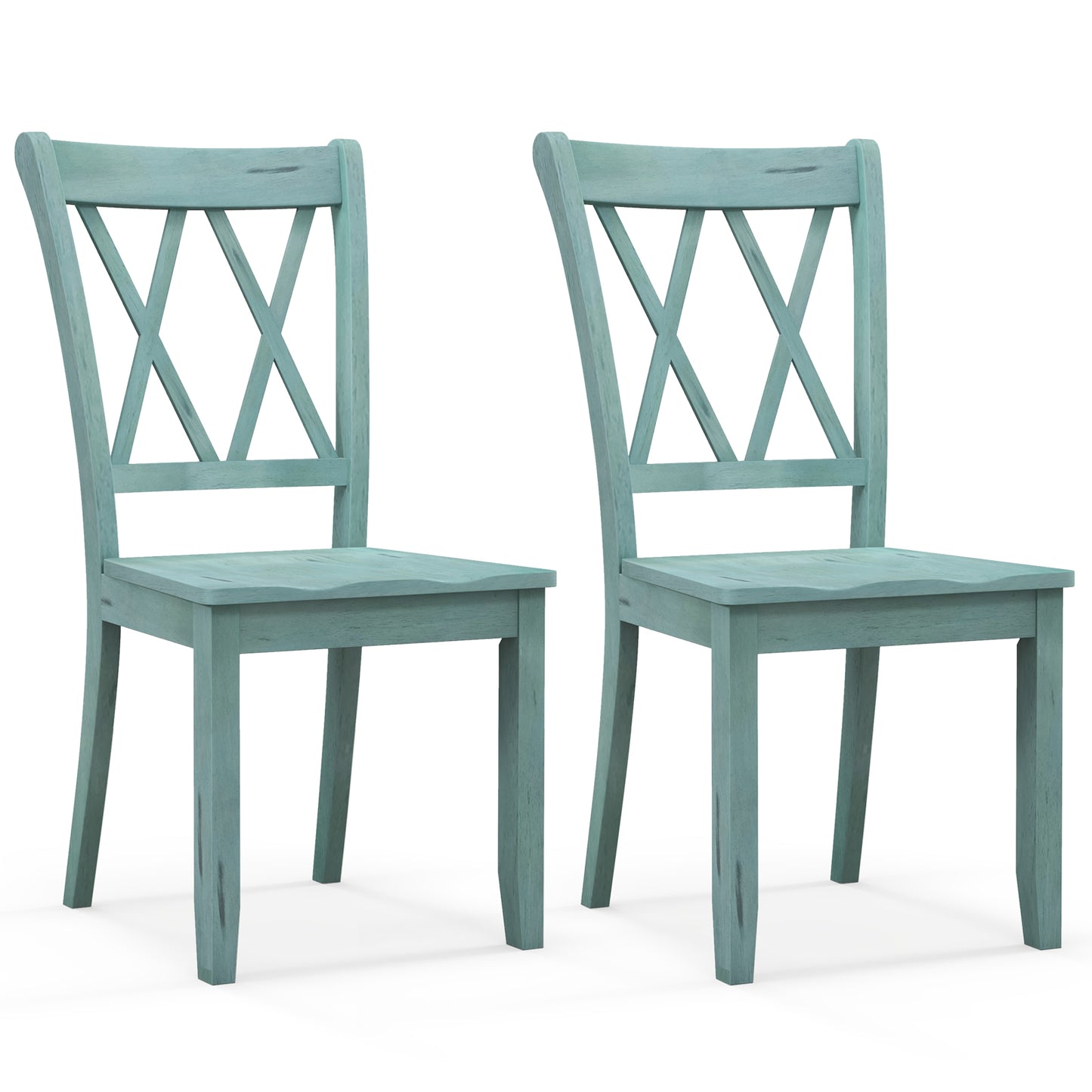 Cross Back Dining Chairs Set of 2 - Rubber Wood