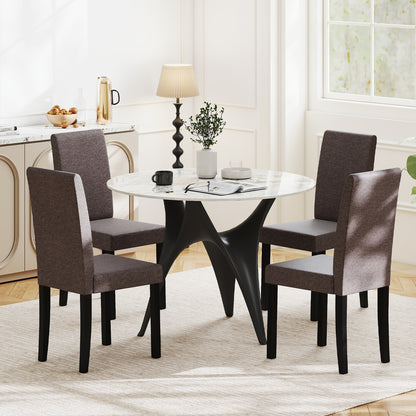 Mid-Century Upholstered Dining Chairs, Set of 2