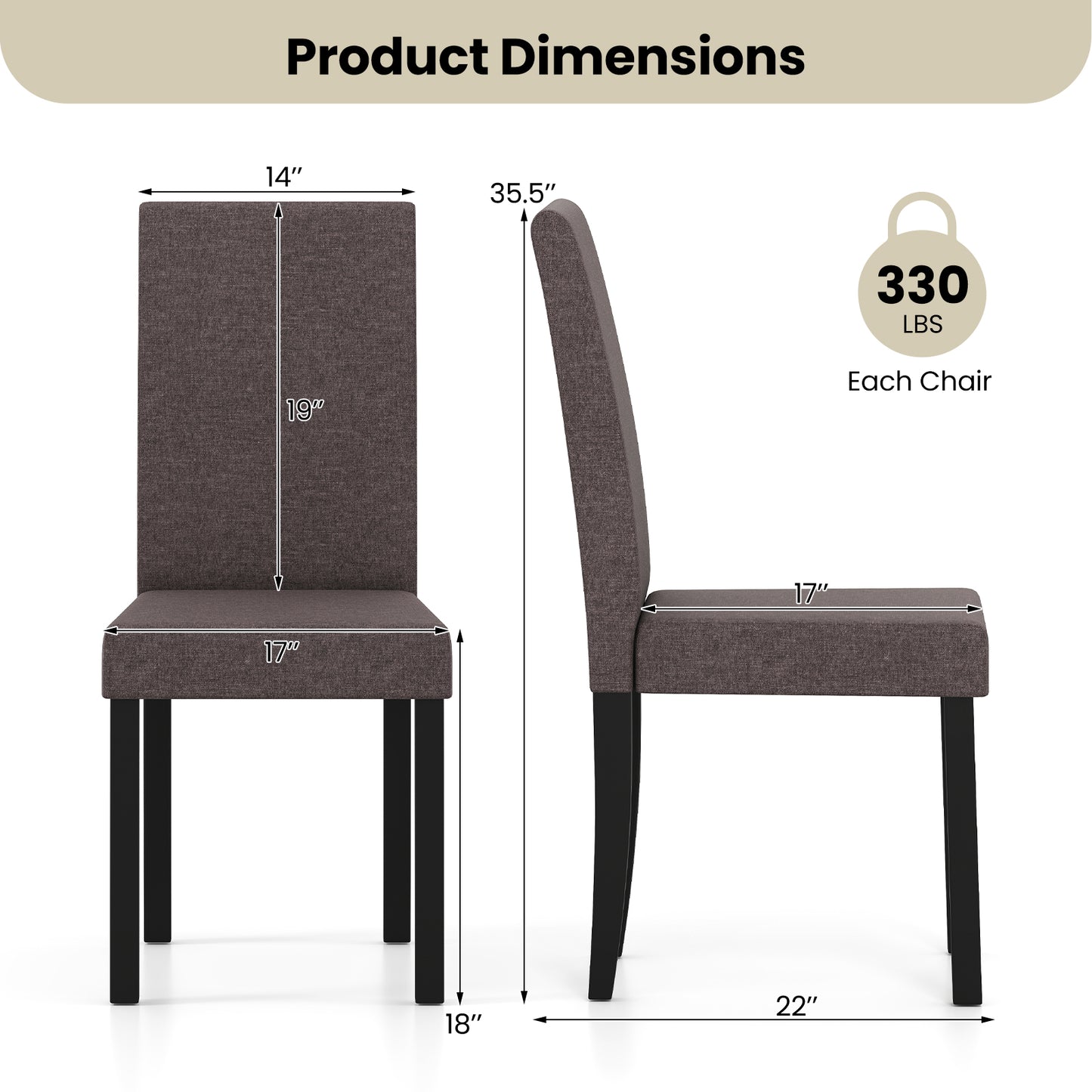 Mid-Century Upholstered Dining Chairs, Set of 2