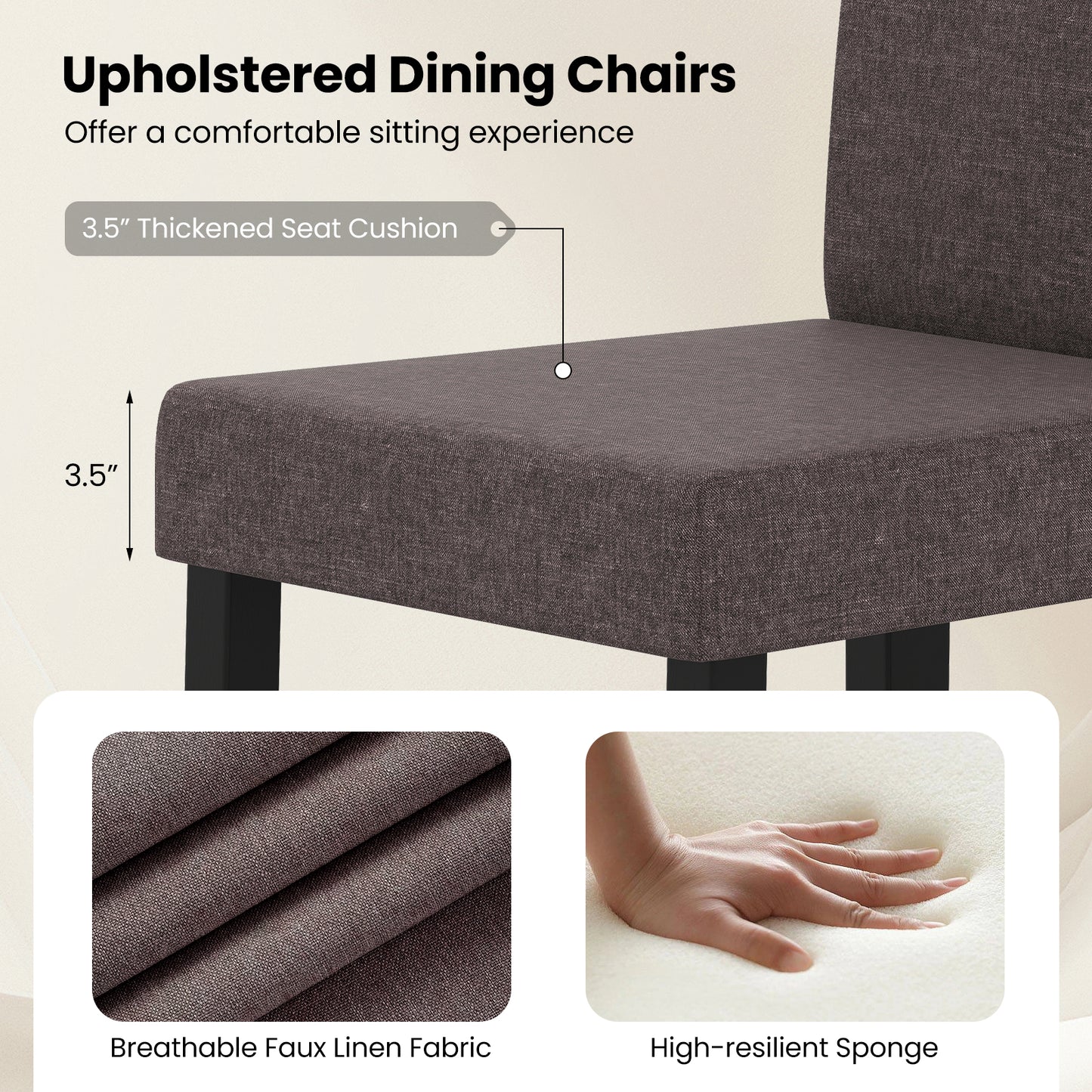 Mid-Century Upholstered Dining Chairs, Set of 2