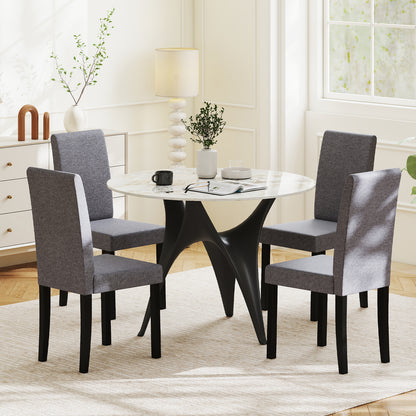 Mid-Century Upholstered Dining Chairs, Set of 2