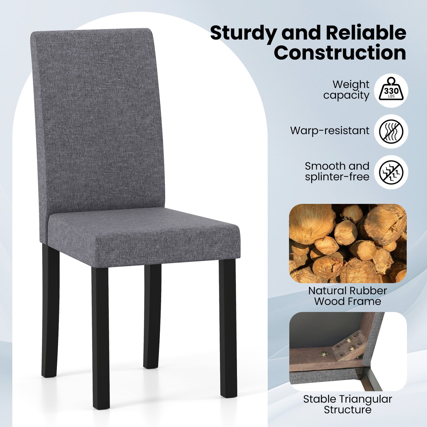 Mid-Century Upholstered Dining Chairs, Set of 2