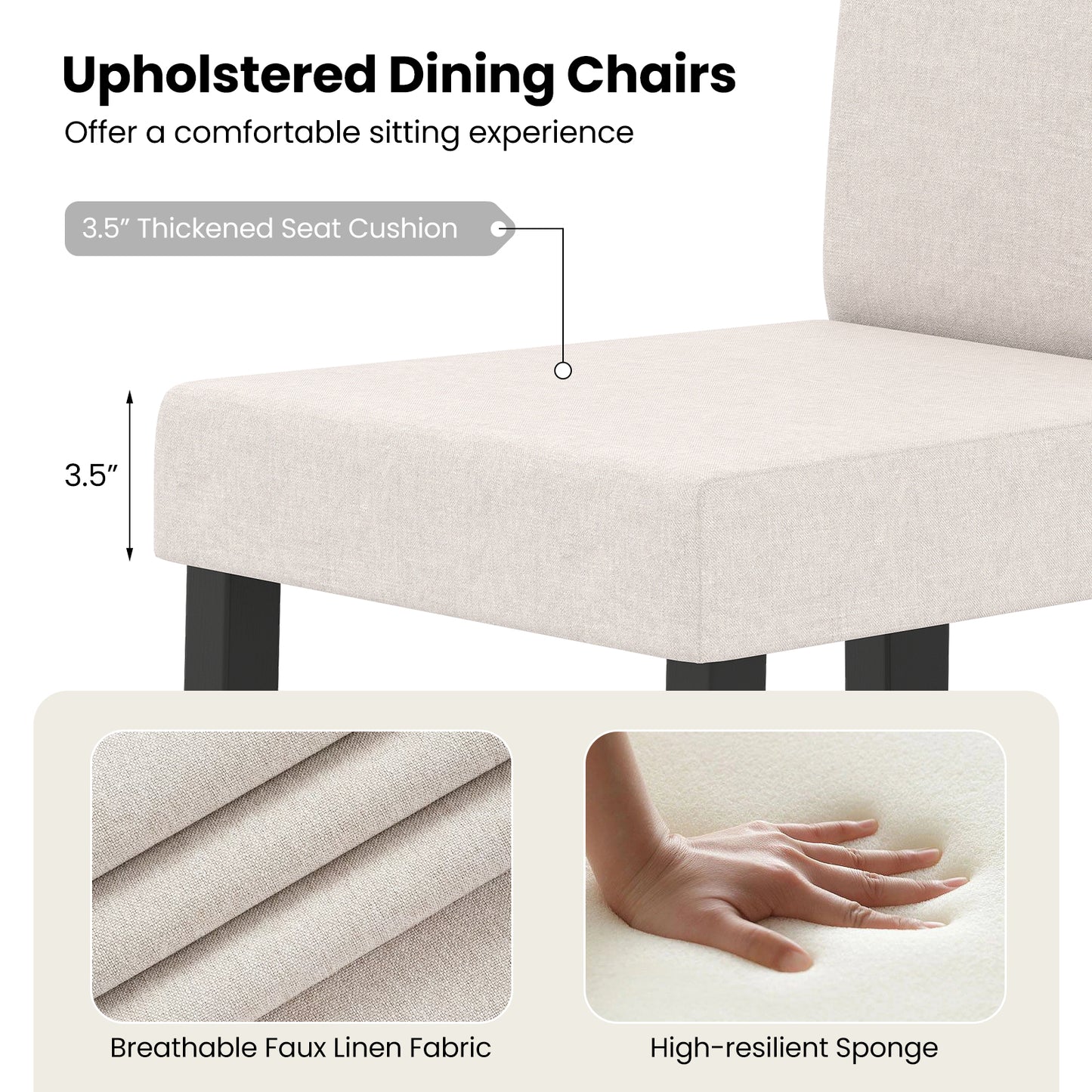 Mid-Century Upholstered Dining Chairs, Set of 2