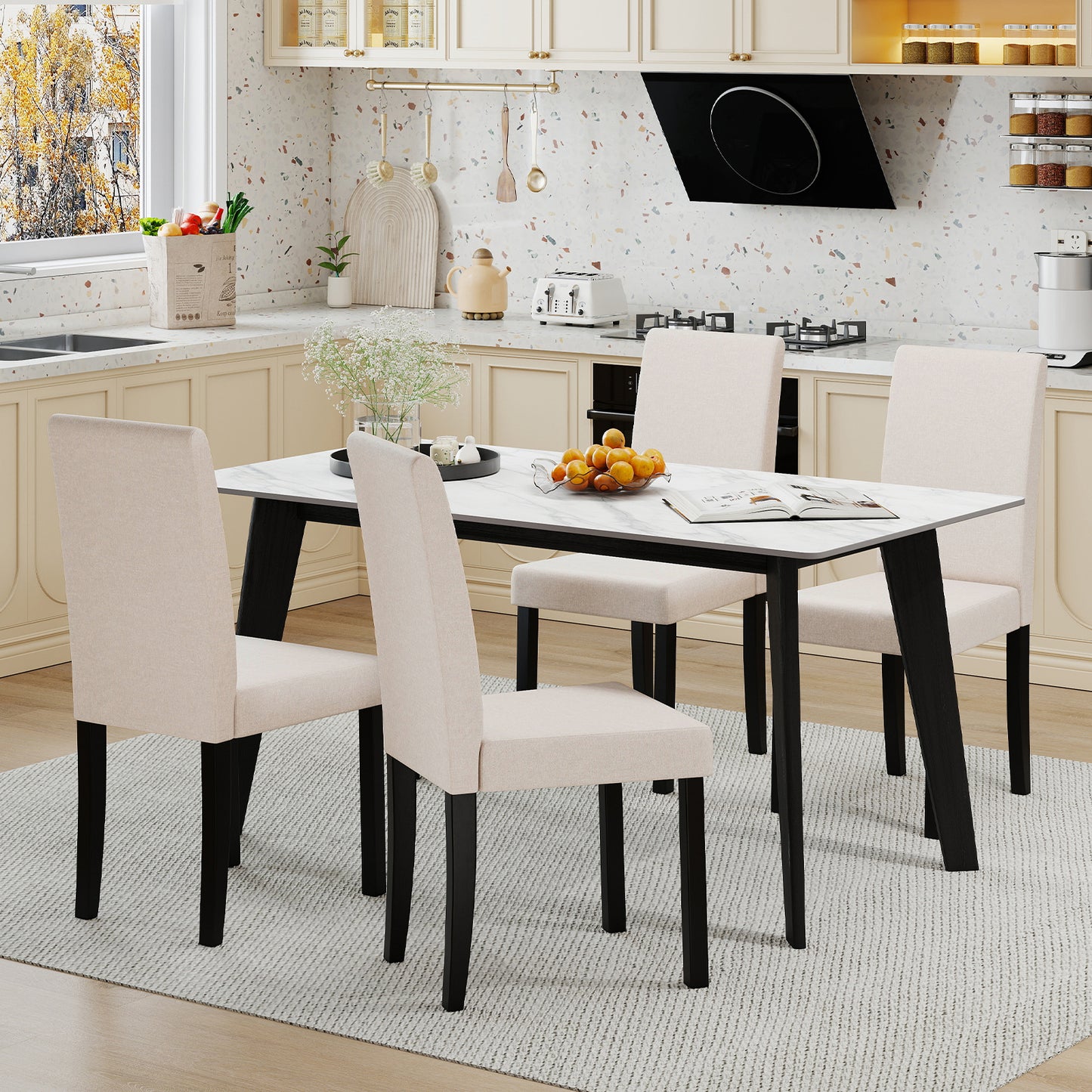 Mid-Century Upholstered Dining Chairs, Set of 2