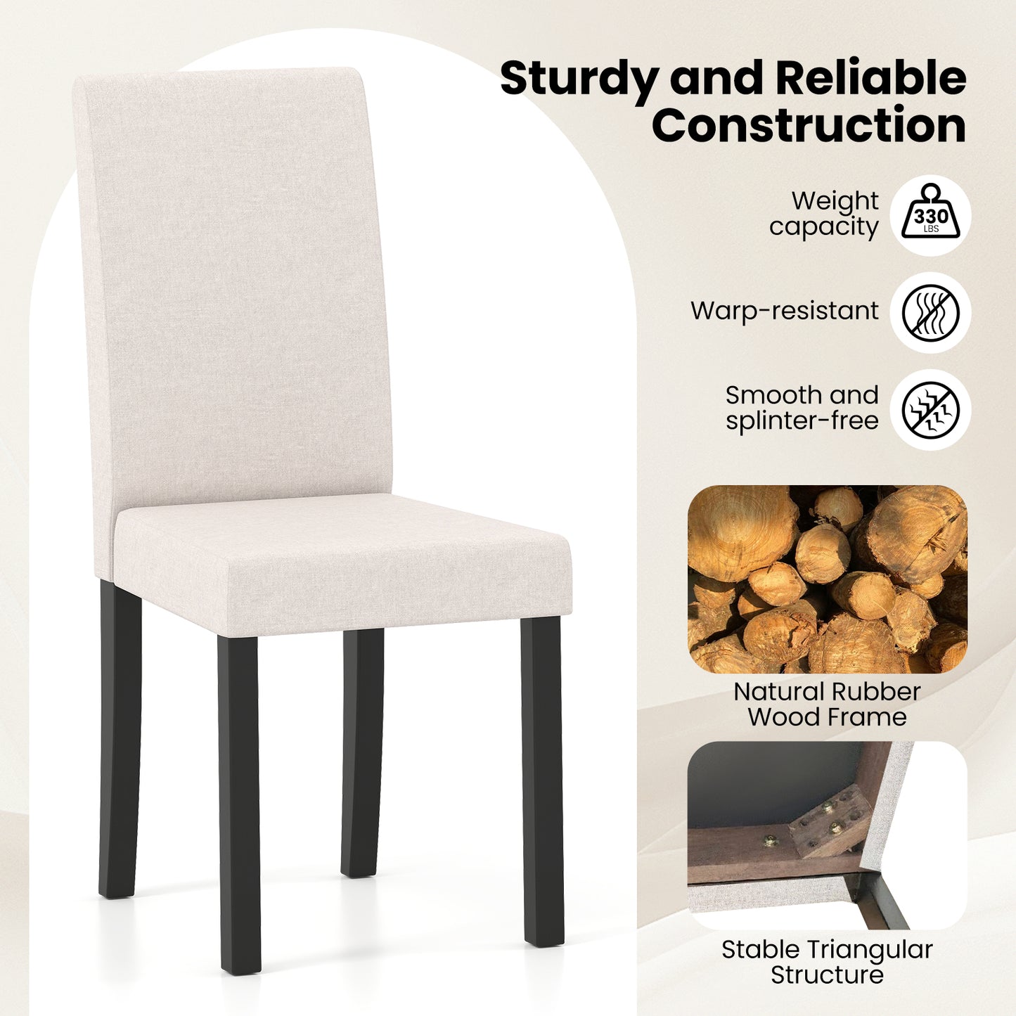 Mid-Century Upholstered Dining Chairs, Set of 2