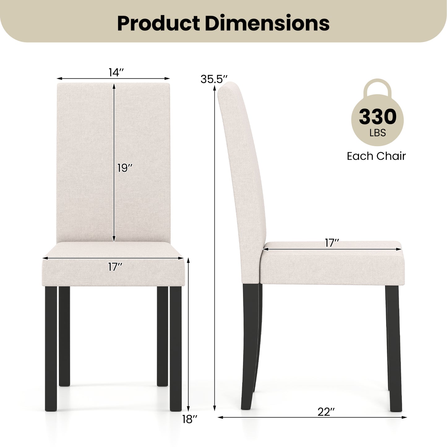 Mid-Century Upholstered Dining Chairs, Set of 2