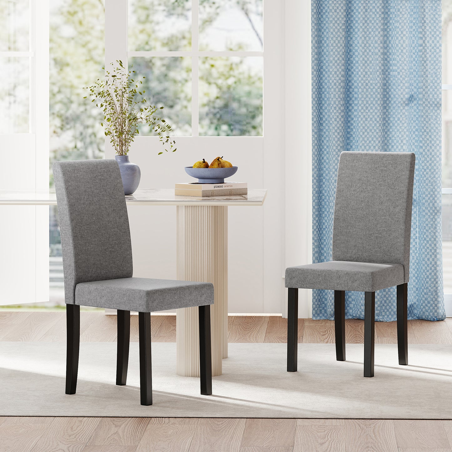 Mid-Century Upholstered Dining Chairs, Set of 2